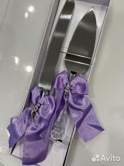 Нож и лопатка для свадебного торта