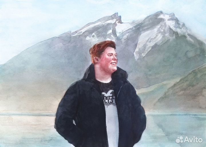 Портрет акварелью на заказ по фото
