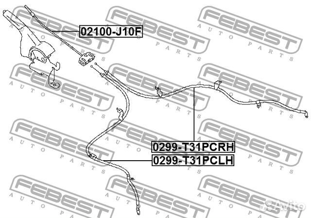 Трос стояночного тормоза лев