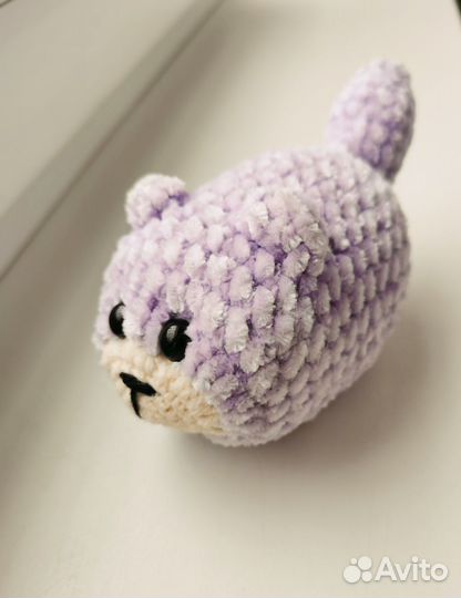 Котик из плюшевой пряжи
