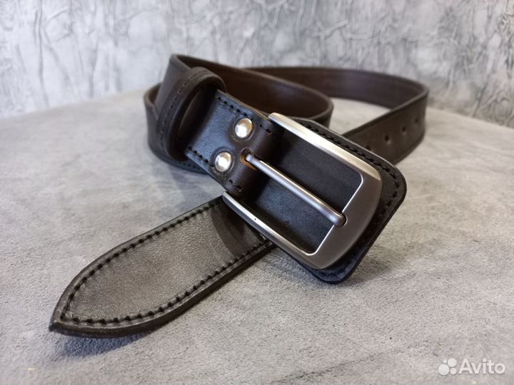 Мужской ремень из натуральной кожи ручной работы