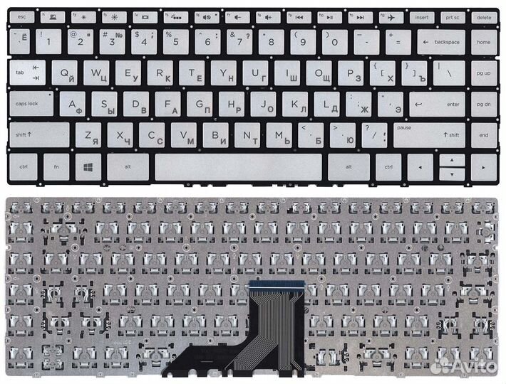 Клавиатура для ноутбука HP Envy 13-AD серебристая
