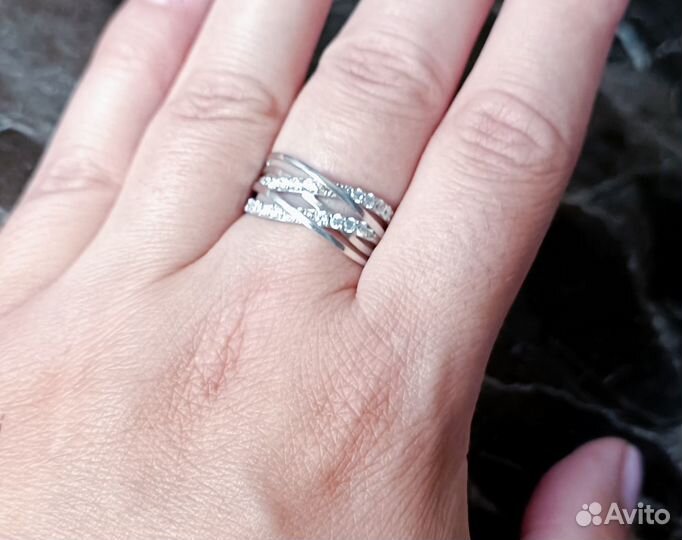 Кольцо серебряное 17,5