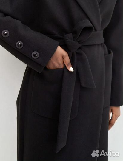 Пальто осень длинное чёрное женское