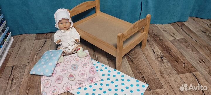 Кукольная кроватка IKEA с пупсом и постелькой