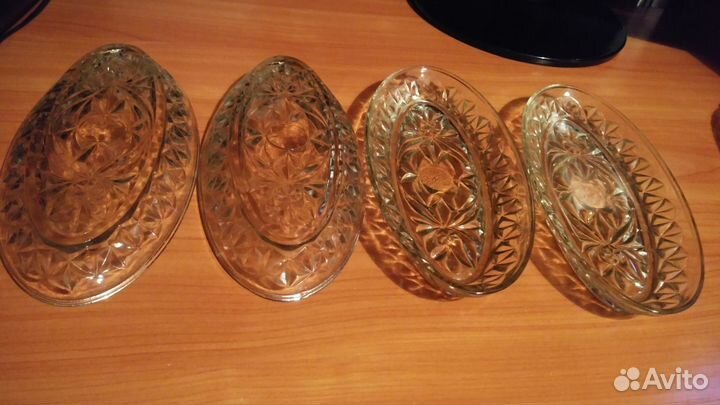 Селедочницы 5шт стекло 2рисунка СССР