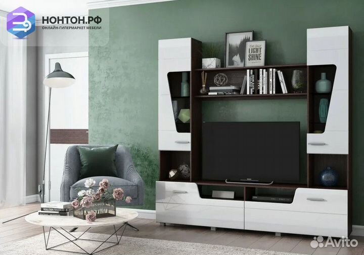 Центральная секция Моника венге / белый глянец