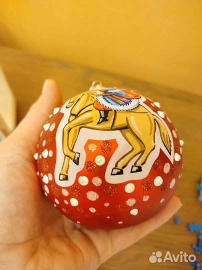 Елочная игрушка ручная роспись стекло