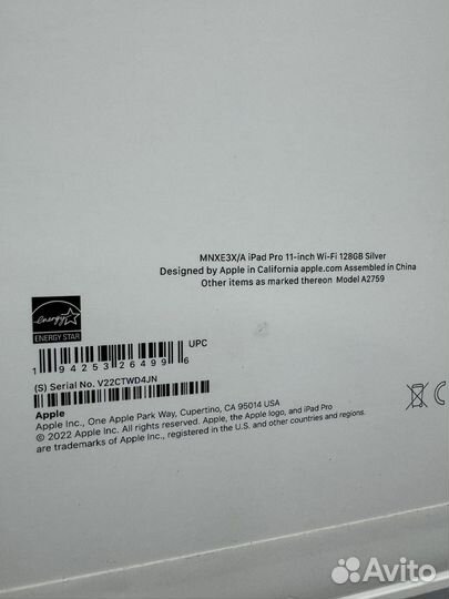 iPad pro 11 2022 m2 128gb wifi