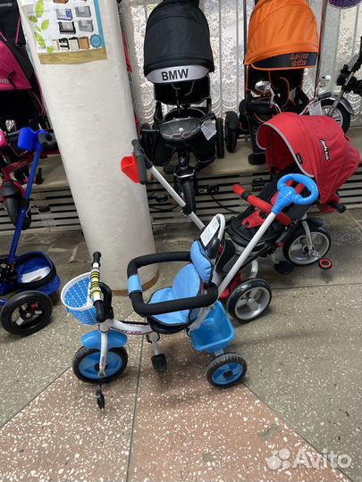 Велосипеды трехколесные каталки с ручкой управлен
