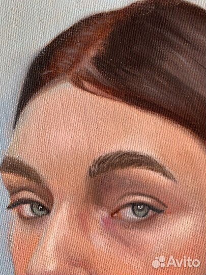 Картина маслом на холсте девушка в белом портрет