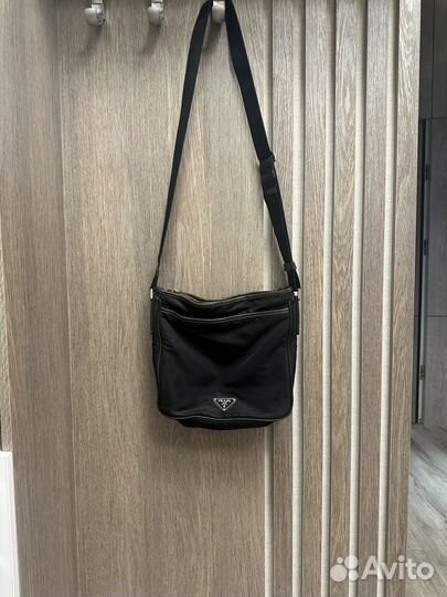 Сумка prada nylon оригинал через плечо