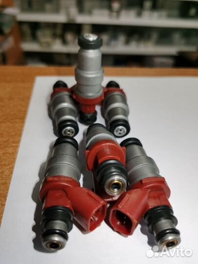 Топливные форсунки для 4sfe. Красные. 23209-74130