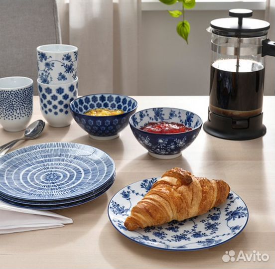 IKEA тарелки, набор из 4шт, entusiasm икеа