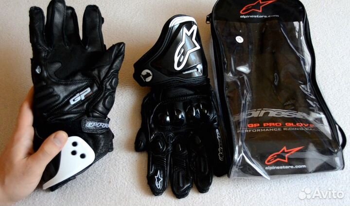 Кожаные перчатки Alpinestars GP Pro чёрные