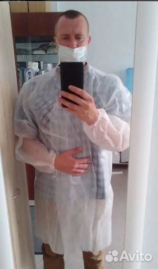 Медицинский халат одноразовый (спанбонд)