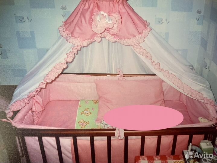 Бортики и балдахин в кроватку