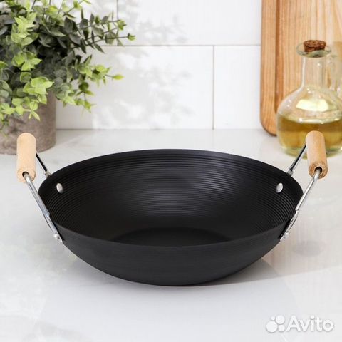 Сковорода-WOK Доляна «Жаклин», d24,5 см, деревянны