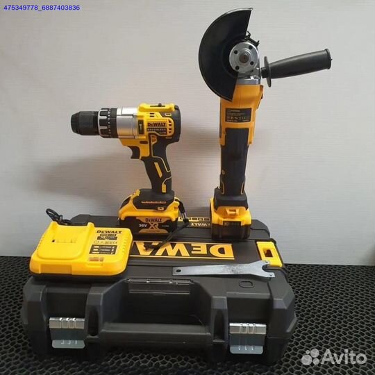 Новый Набор dewalt 2В1 ушм+Шуруповерт с двумя АКБ