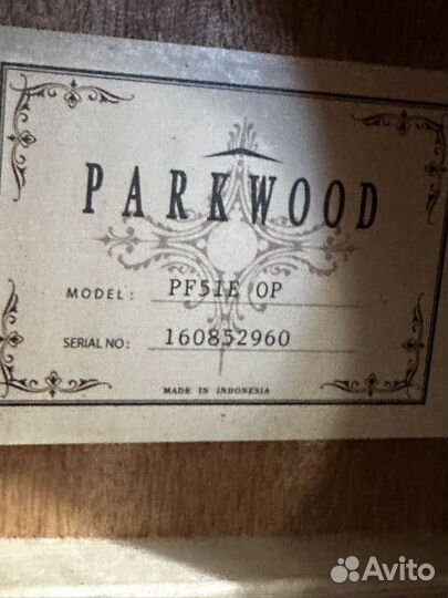 Электроакустическая гитара parkwood