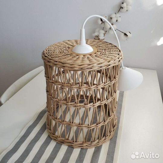 Плетеный абажур светильник подвесной