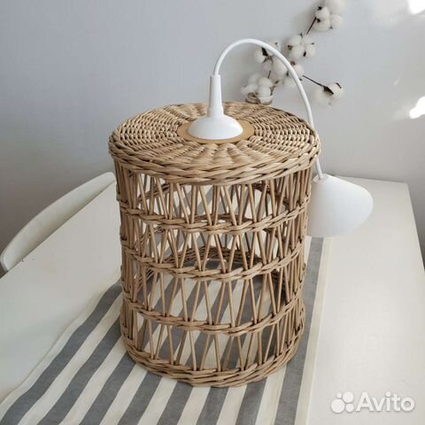 Плетеный абажур светильник подвесной