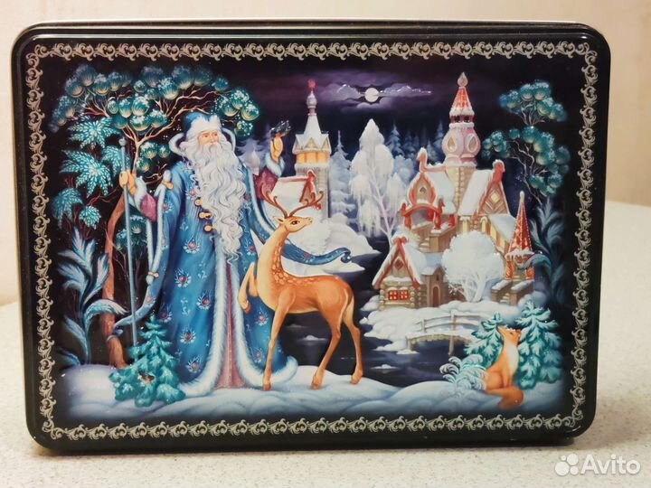 Коробка металлическая жестяная Палех