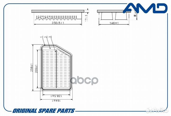 Фильтр воздушный amdfa68 AMD