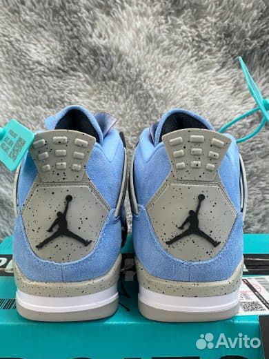 Nike Air Jordan 4 Retro UNC Голубые Оригинал Poizo