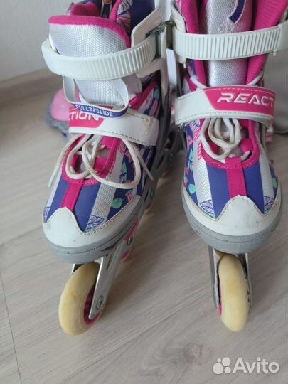 Ролики детские раздвижные,р.31-36+защита+сумка