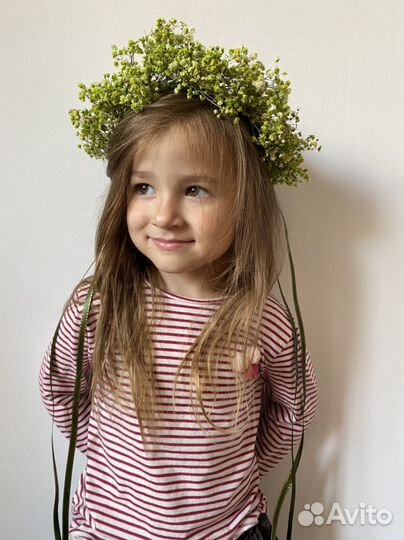 Венок на голову из гипсофилы (сухоцвет)