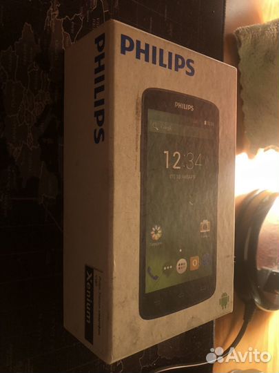 Отдам коробку от телефона Philips V387 Black