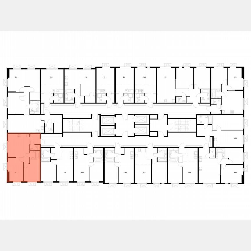 2-к. квартира, 49,7 м², 10/24 эт.