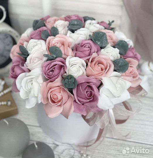 Букет из мыльных роз цветов