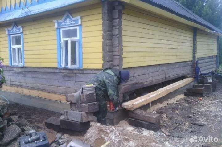 Замена сгнившего венца ремонт фундамента