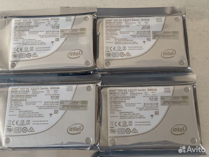 Серверный ssd intel s3520 800gb HP