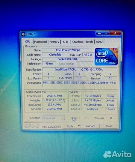 Процессор Intel Core i7 740QM