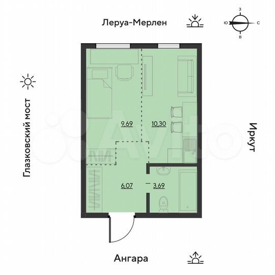 1-к. квартира, 28,9 м², 5/19 эт.