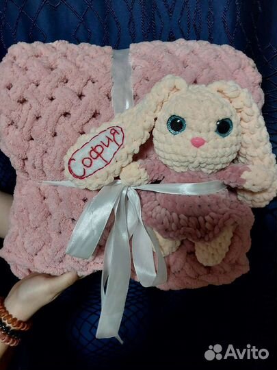 Плед детский вязаный ручная работа