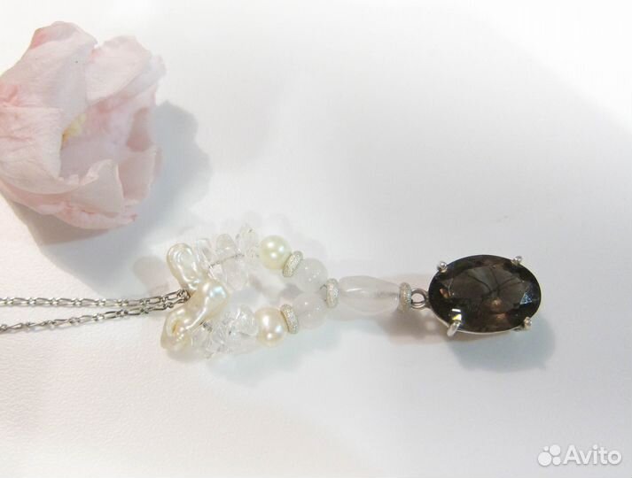 Фурнитура для рукоделия - подвеска с раухтопазом