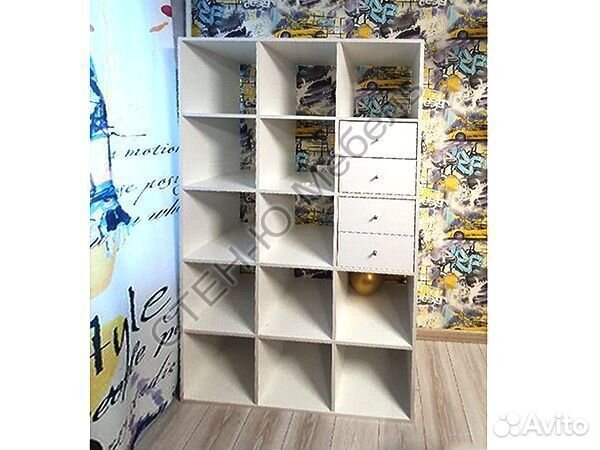 Стеллаж 15 яч. тип IKEA Каллакс бел