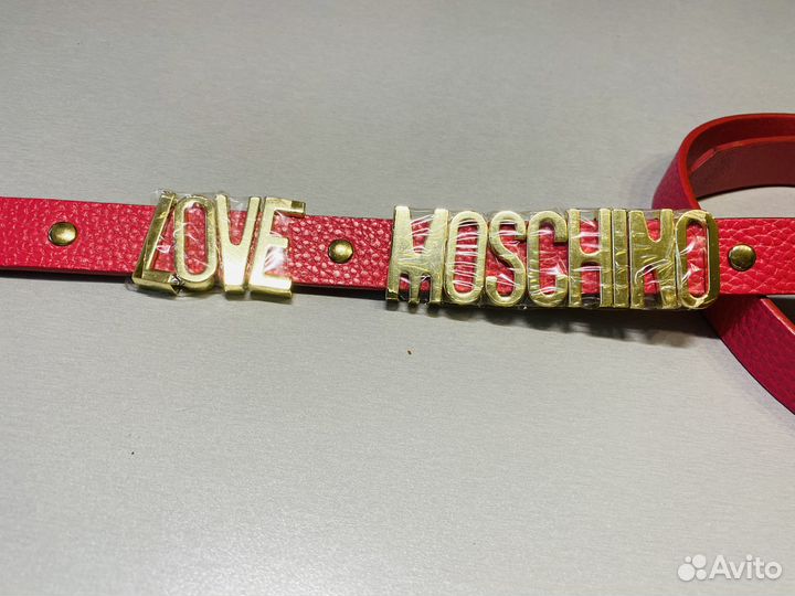 Кожаный ремень Love Moschino, размер 110