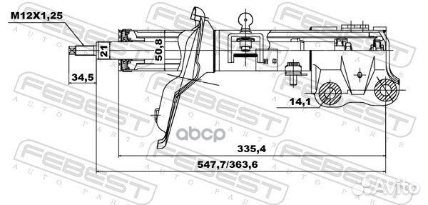 Амортизатор mitsubishi lancer 07- газ. пер. лев