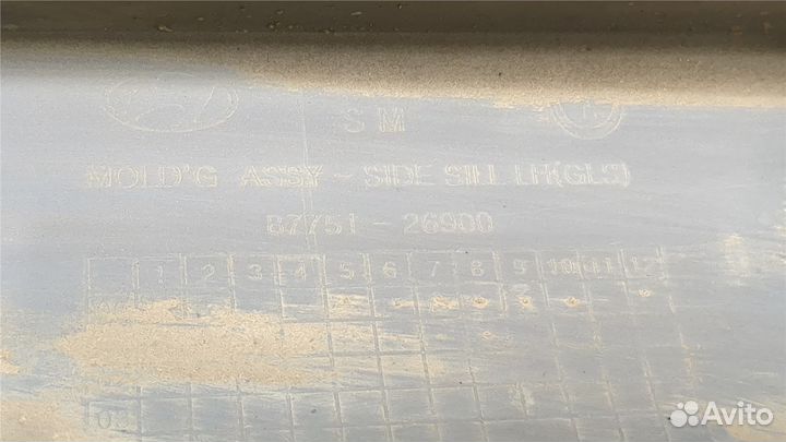 Накладка на порог Hyundai Santa Fe, 2002