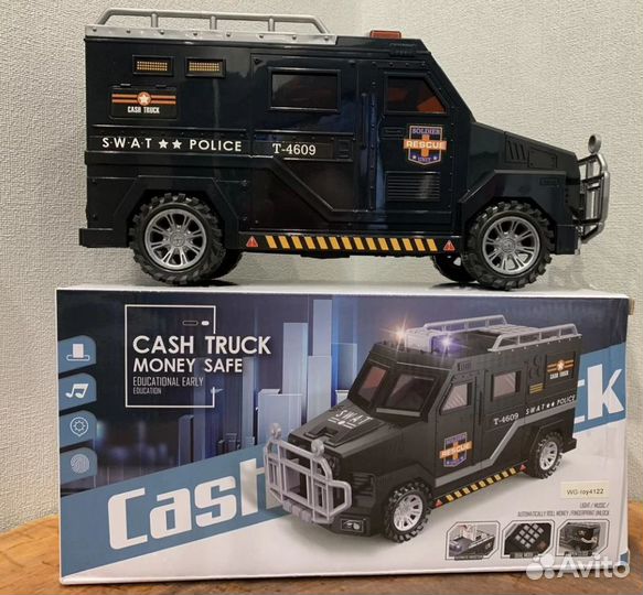 Копилка сейф машинка инкассатор со сканером пальца