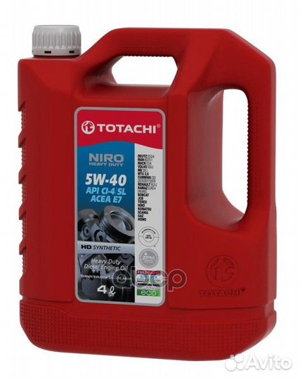 Totachi niro HD Synthetic 5W40 пласт.(4L) масло