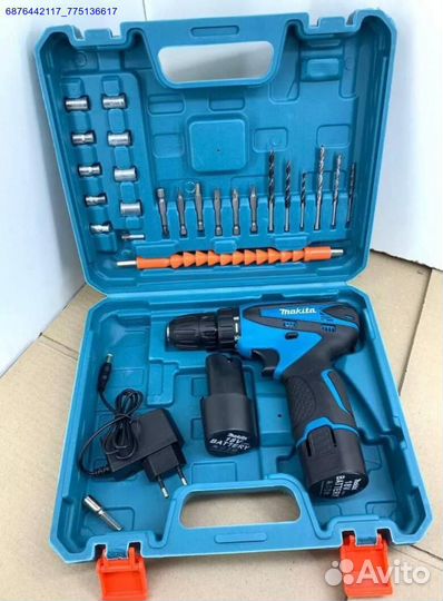 Шуруповерт makita 18v с набором (Арт.28754)