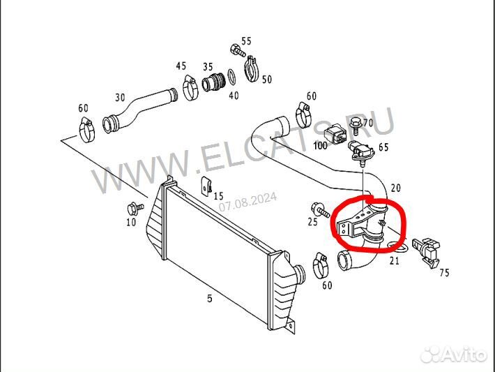 Патрубок интеркулера mercedes-benz W901, 902, 903