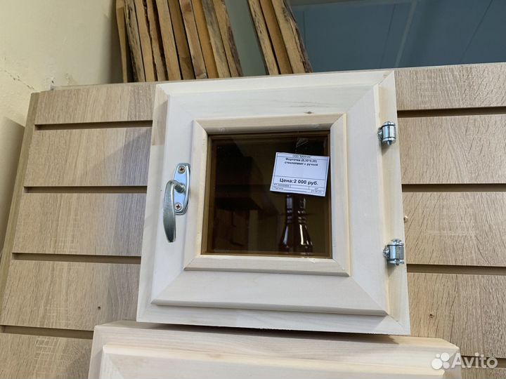 Форточка из липы в баню или сауну