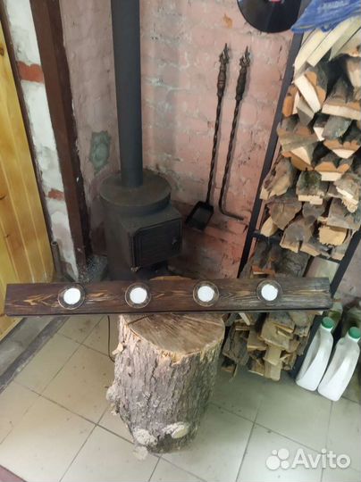 Люстра светильник из дерева (Loft) Лофт для бани